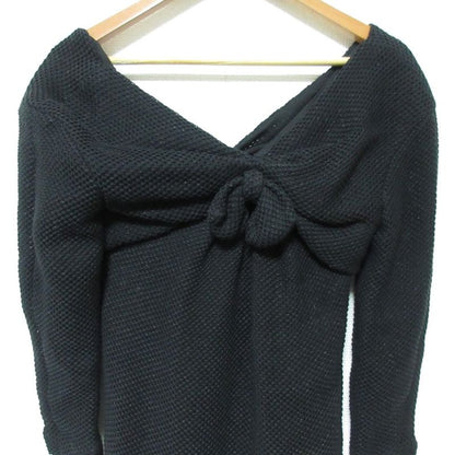 Chanel Ribbon Mesh Knit Dress P46194 Size 34 Black Ladies Used