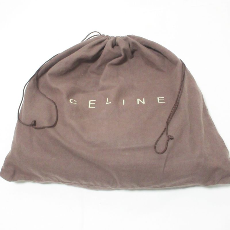 Celine Sulky Carriage Pattern One Shoulder Bag Handbag Black Ladies Used