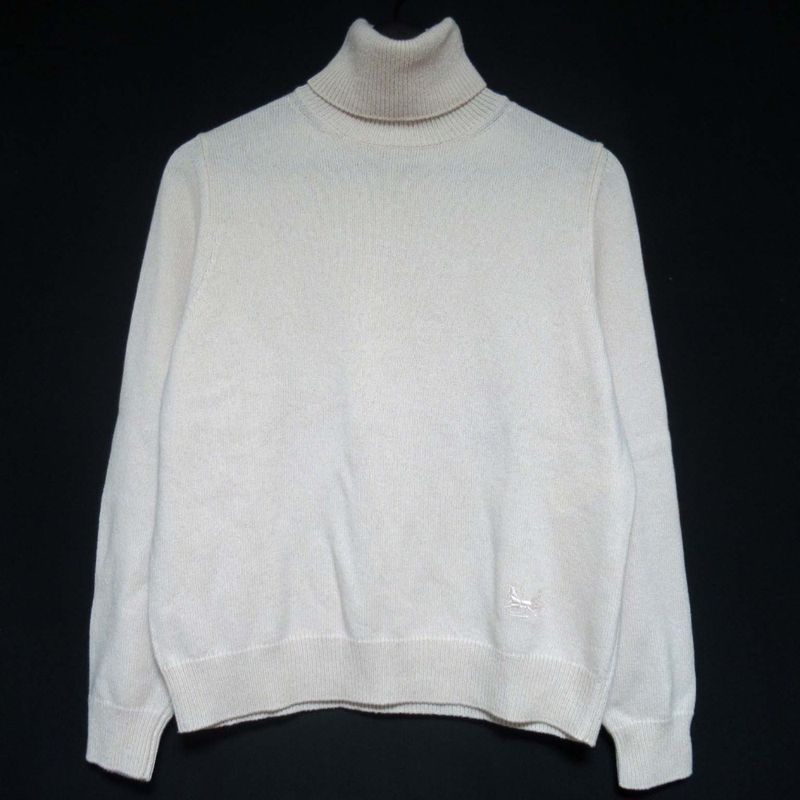Celine Eddie Period 100% Cashmere Embroidered Long Sleeve High Neck Knit