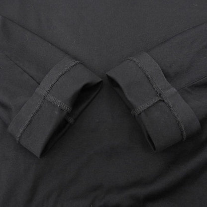 Prada Front Circle Logo Cotton Long Sleeve Flared Long Dress S Black Women's