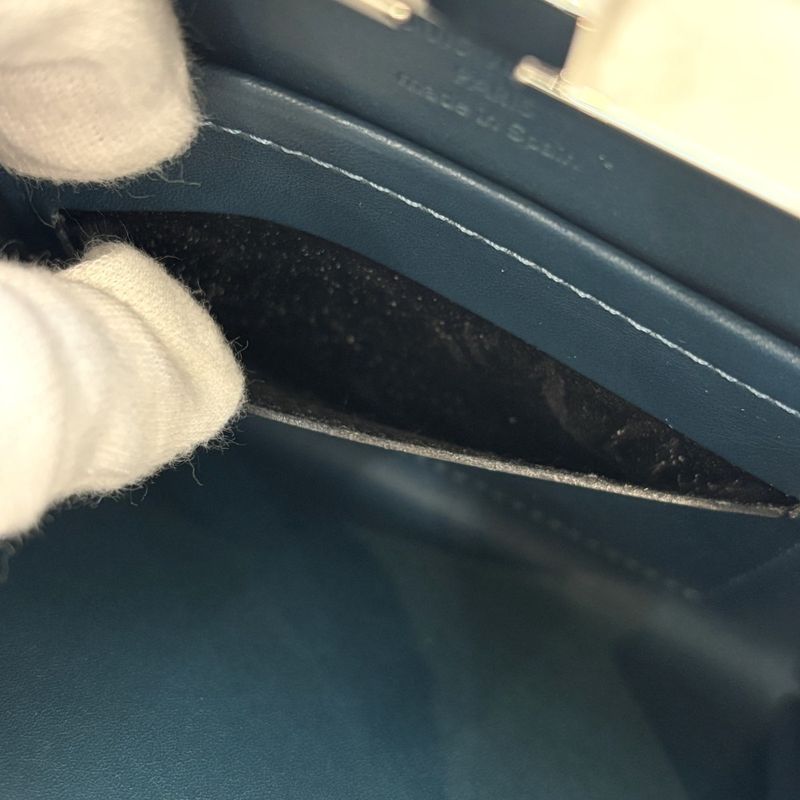 Good Louis Vuitton Ange Damier Vernis Mini Handbag Party Bag M92107 Petrol Blue