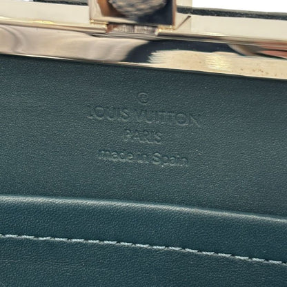 Good Louis Vuitton Ange Damier Vernis Mini Handbag Party Bag M92107 Petrol Blue