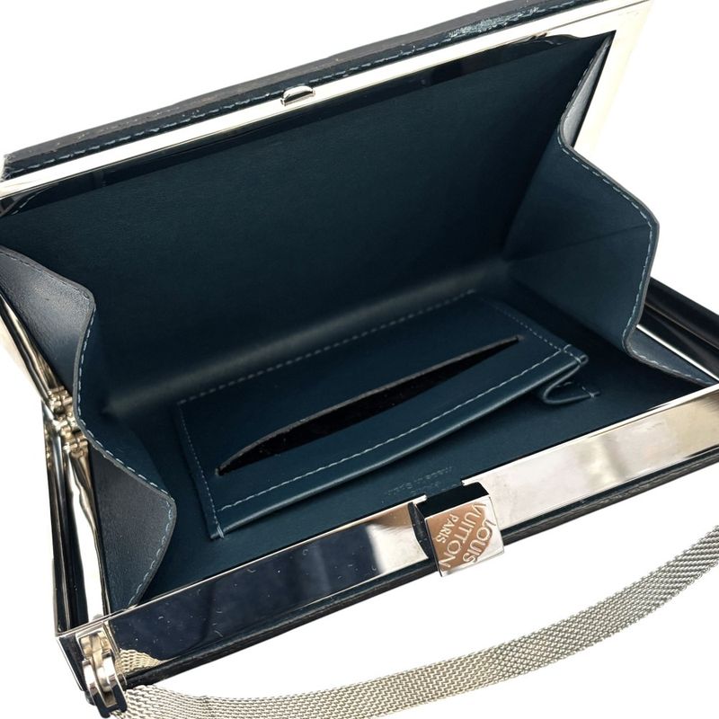 Good Louis Vuitton Ange Damier Vernis Mini Handbag Party Bag M92107 Petrol Blue