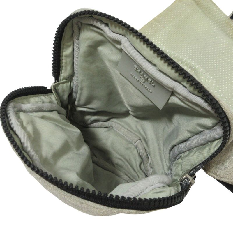 Chanel Sport Coco Mark Sweatshirt Fabric Waist Pouch Body Bag Gray Ladies
