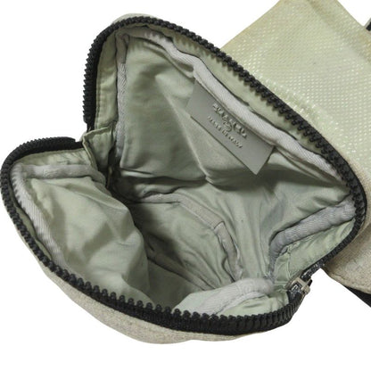 Chanel Sport Coco Mark Sweatshirt Fabric Waist Pouch Body Bag Gray Ladies