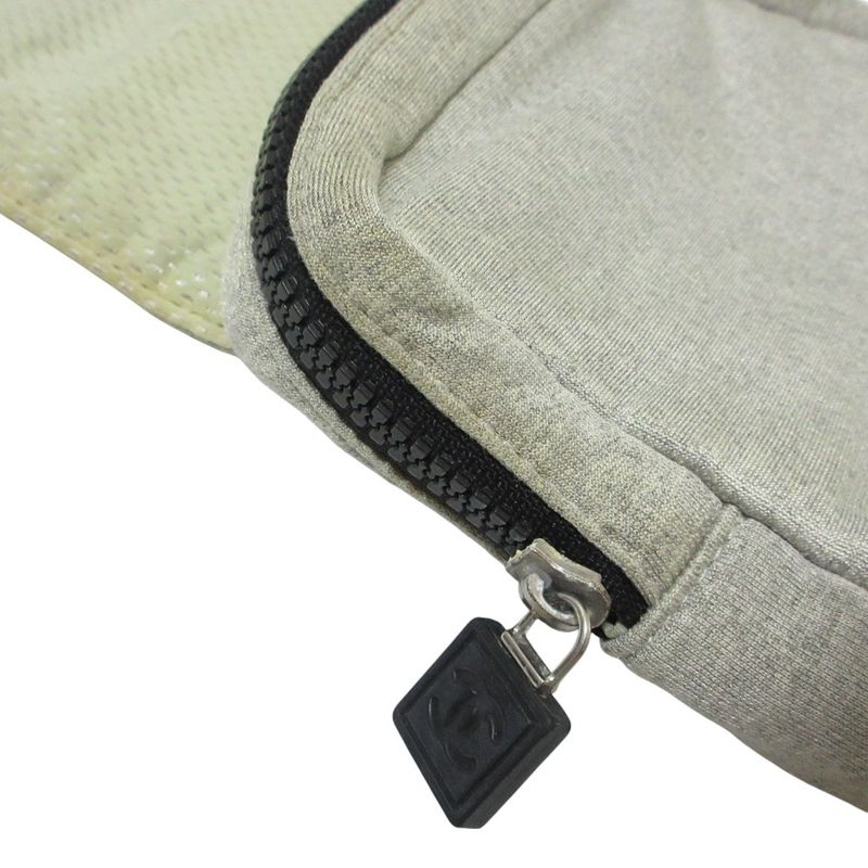 Chanel Sport Coco Mark Sweatshirt Fabric Waist Pouch Body Bag Gray Ladies
