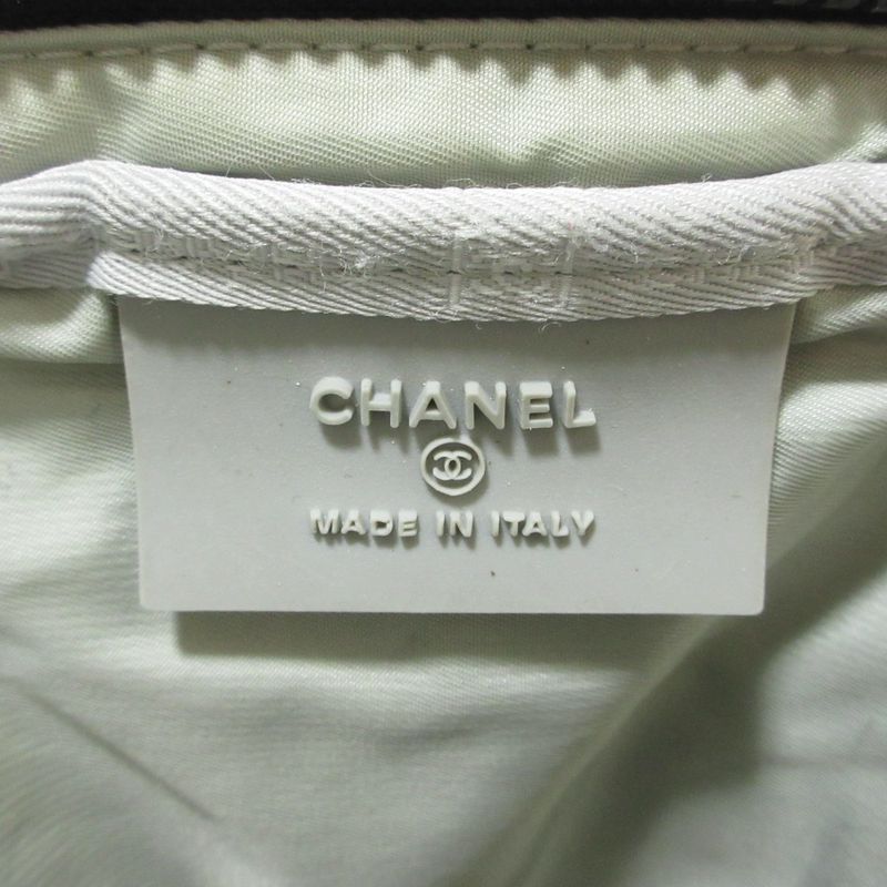 Chanel Sport Coco Mark Sweatshirt Fabric Waist Pouch Body Bag Gray Ladies