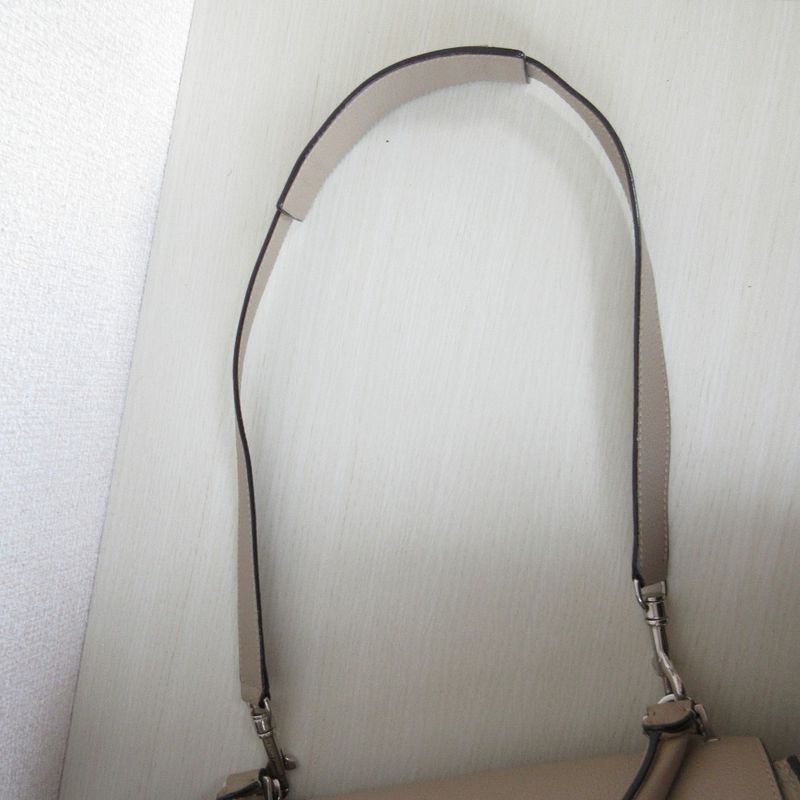 Good Celine Trapeze 2way Handbag Shoulder Bag Beige Ladies Used