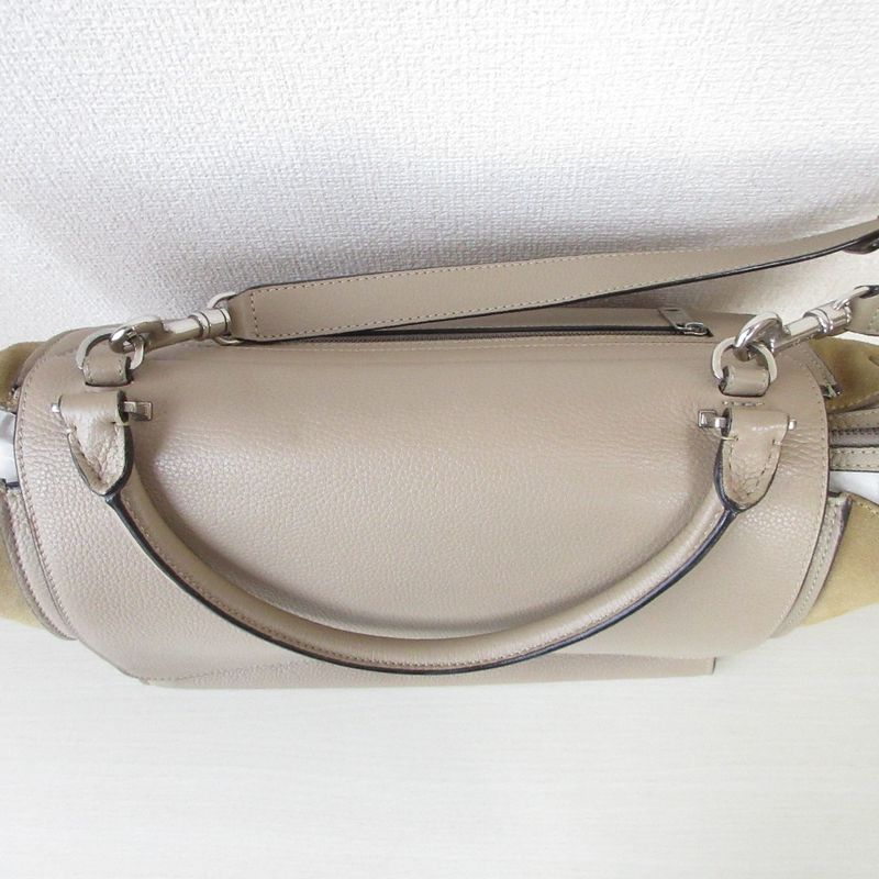 Good Celine Trapeze 2way Handbag Shoulder Bag Beige Ladies Used