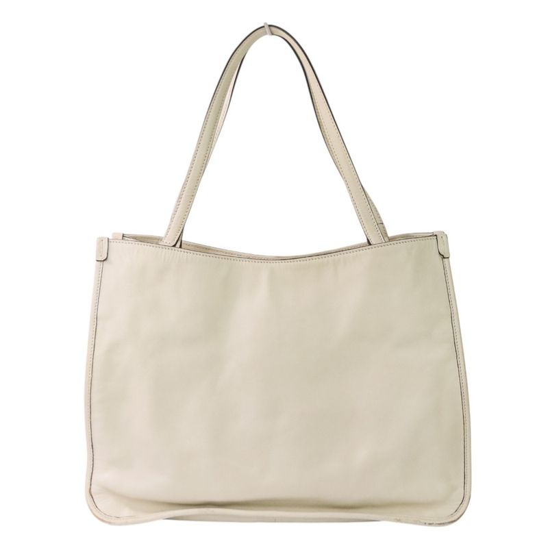 Gucci Horsebit Leather Tote Bag 623694 Off White and Gold Color Hardware