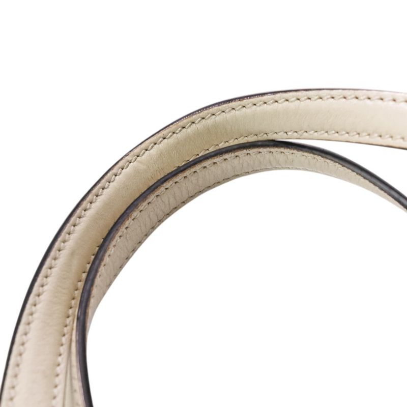 Gucci Horsebit Leather Tote Bag 623694 Off White and Gold Color Hardware