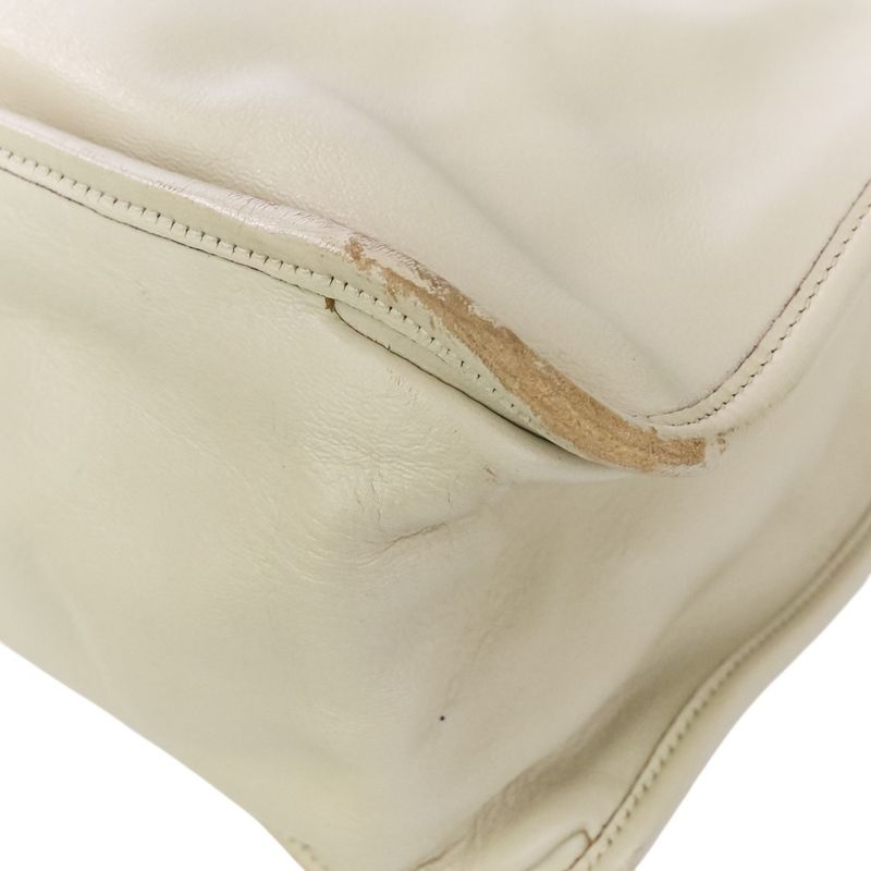 Gucci Horsebit Leather Tote Bag 623694 Off White and Gold Color Hardware