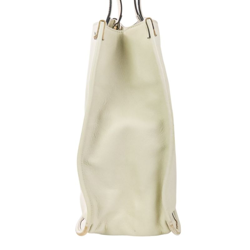 Gucci Horsebit Leather Tote Bag 623694 Off White and Gold Color Hardware