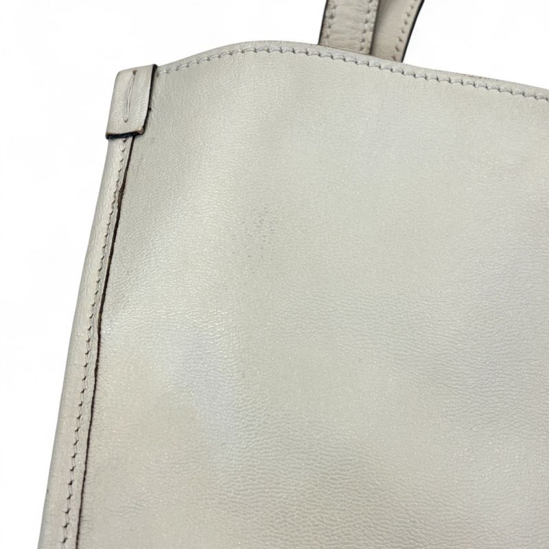 Gucci Horsebit Leather Tote Bag 623694 Off White and Gold Color Hardware