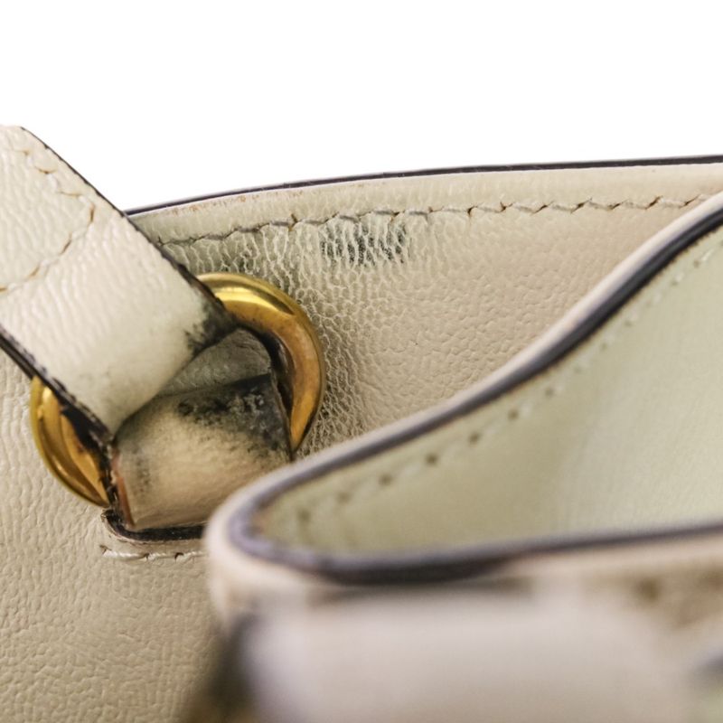 Gucci Horsebit Leather Tote Bag 623694 Off White and Gold Color Hardware