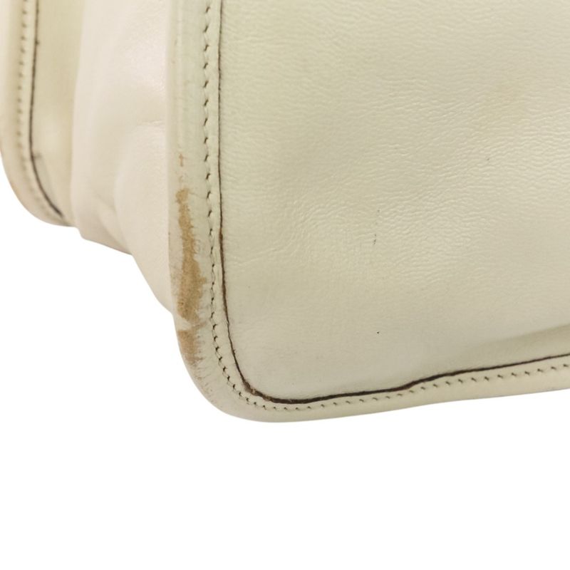 Gucci Horsebit Leather Tote Bag 623694 Off White and Gold Color Hardware