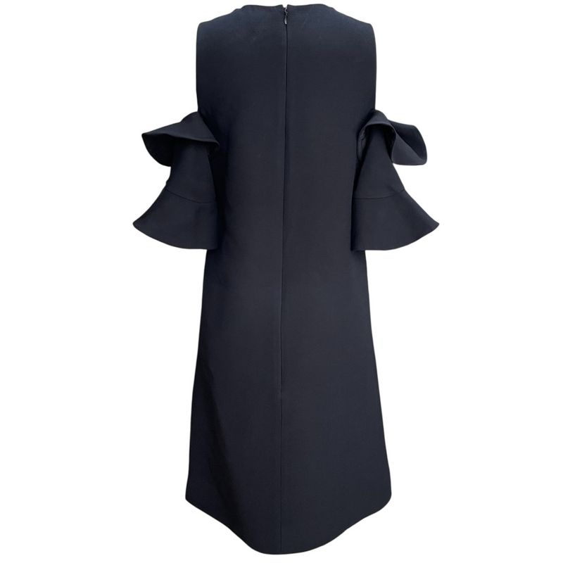 Cleaned Louis Vuitton Ruffle Open Shoulder Dress Rw181b Qrl Feds20 Size 34