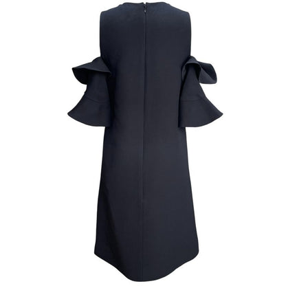 Cleaned Louis Vuitton Ruffle Open Shoulder Dress Rw181b Qrl Feds20 Size 34