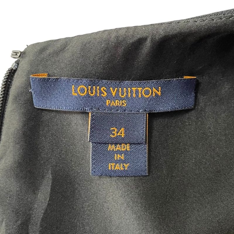 Cleaned Louis Vuitton Ruffle Open Shoulder Dress Rw181b Qrl Feds20 Size 34