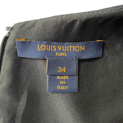 Cleaned Louis Vuitton Ruffle Open Shoulder Dress Rw181b Qrl Feds20 Size 34