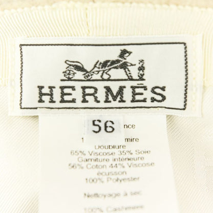 Hermes Cashmere Calvi Serie Button Bucket Hat H222020n Size 56 Beige Ladies Used