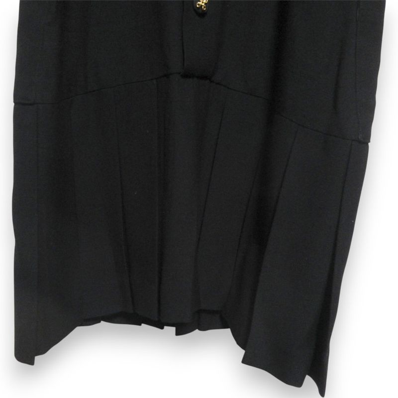 Good Chanel Sleeveless Pleated Knee Length Dress Jumper Skirt Size 36 Black and