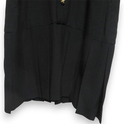 Good Chanel Sleeveless Pleated Knee Length Dress Jumper Skirt Size 36 Black and