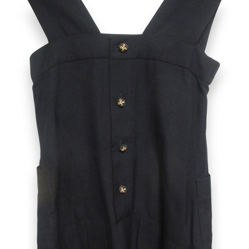 Good Chanel Sleeveless Pleated Knee Length Dress Jumper Skirt Size 36 Black and