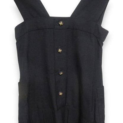 Good Chanel Sleeveless Pleated Knee Length Dress Jumper Skirt Size 36 Black and