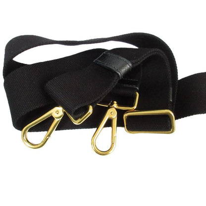 Good Prada Canapa Triangle Logo Plate 2way Tote Bag Shoulder Bag Black and Gold