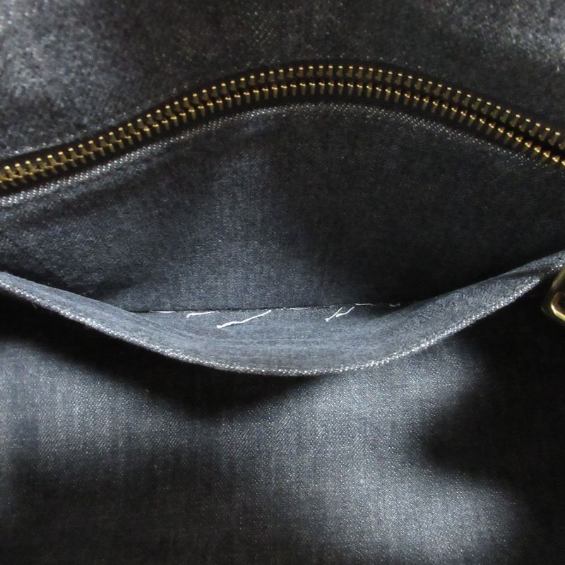 Good Prada Canapa Triangle Logo Plate 2way Tote Bag Shoulder Bag Black and Gold