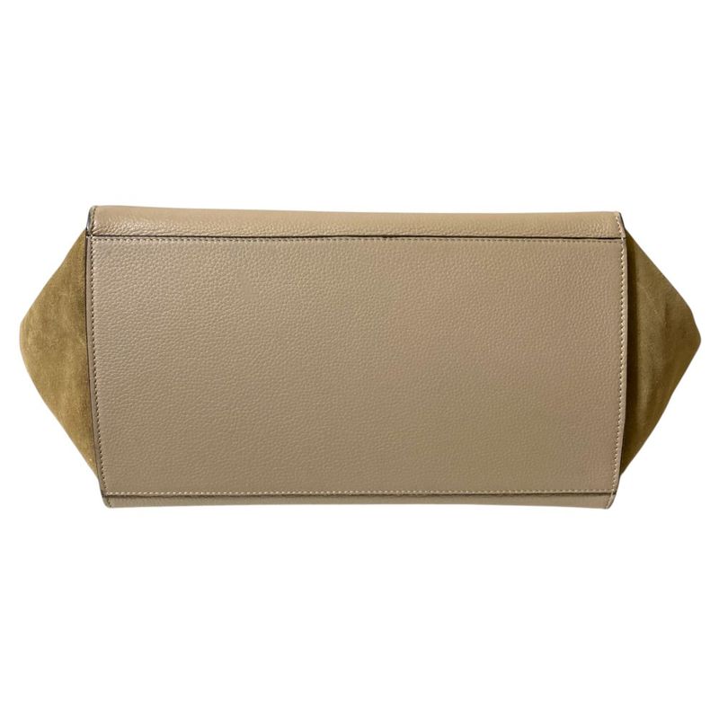 Good Celine Trapeze Medium 2way Handbag Shoulder Bag Beige Ladies Used