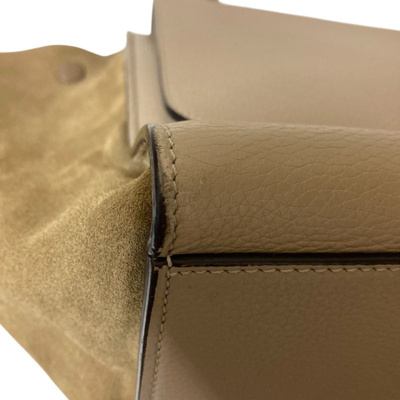 Good Celine Trapeze Medium 2way Handbag Shoulder Bag Beige Ladies Used