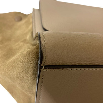 Good Celine Trapeze Medium 2way Handbag Shoulder Bag Beige Ladies Used