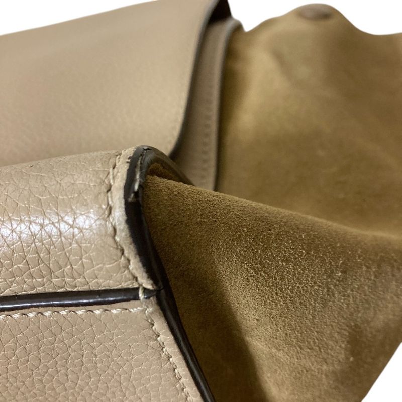 Good Celine Trapeze Medium 2way Handbag Shoulder Bag Beige Ladies Used