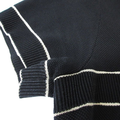 Good Chanel Coco Mark Deer Short Sleeve V Neck Dress P47675 Size 36 Black