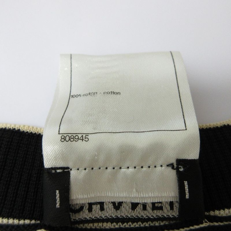 Good Chanel Coco Mark Deer Short Sleeve V Neck Dress P47675 Size 36 Black