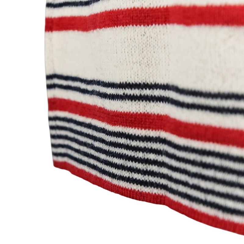 Chanel Striped Sleeveless Knit Dress P45704k05713 Size 34 Red Kinari Women's