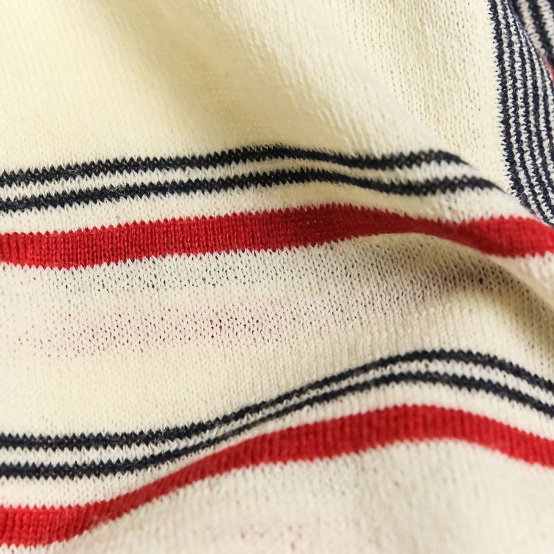 Chanel Striped Sleeveless Knit Dress P45704k05713 Size 34 Red Kinari Women's