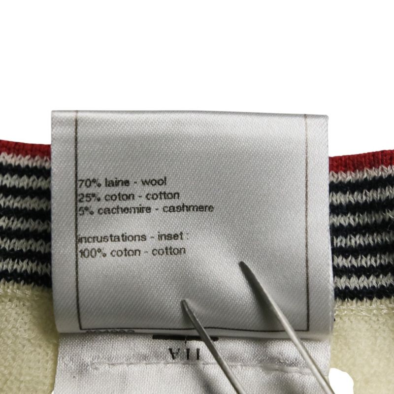 Chanel Striped Sleeveless Knit Dress P45704k05713 Size 34 Red Kinari Women's