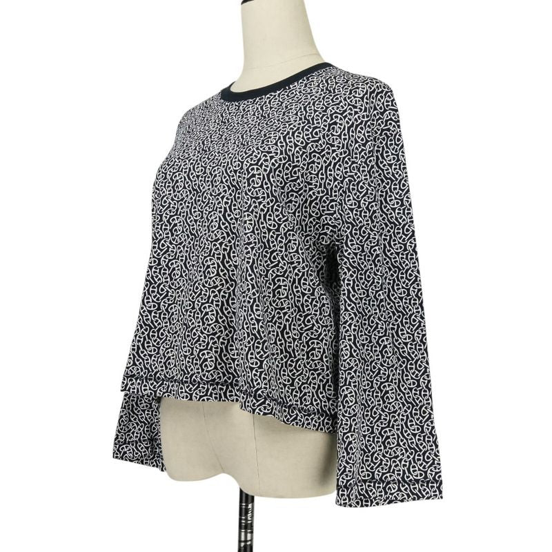 24ss Hermes Nausa Chaine D'ancre Long Sleeve Cut and Sewn T-Shirt Size 38 Black