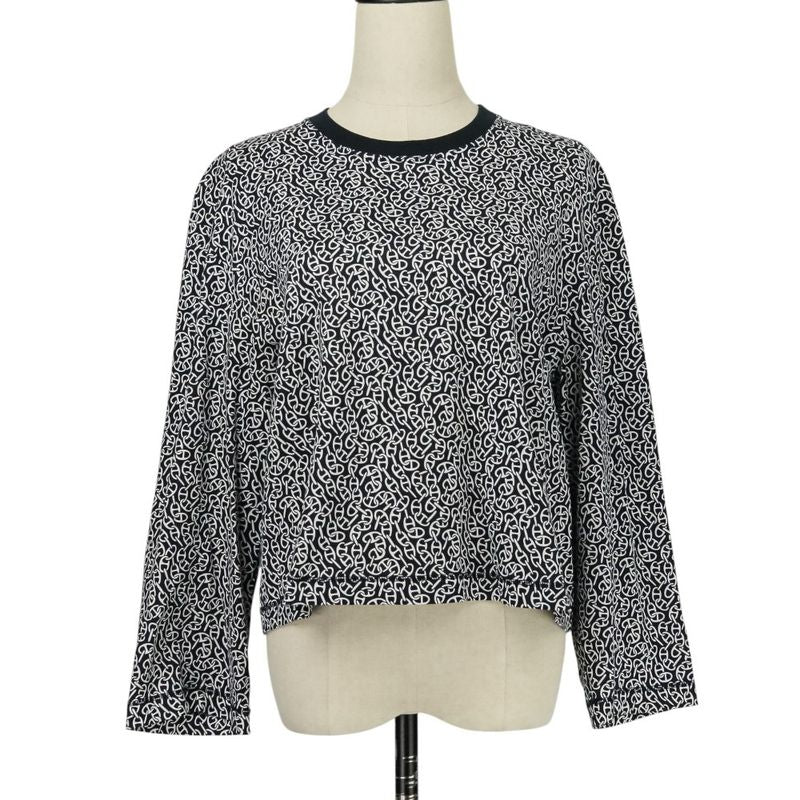 24ss Hermes Nausa Chaine D'ancre Long Sleeve Cut and Sewn T-Shirt Size 38 Black