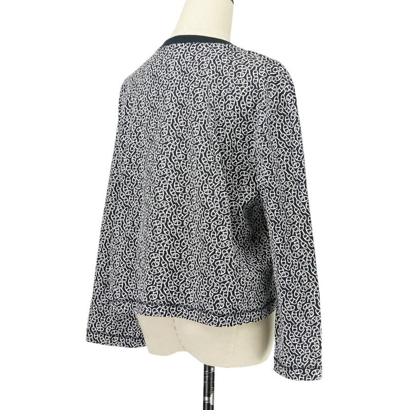 24ss Hermes Nausa Chaine D'ancre Long Sleeve Cut and Sewn T-Shirt Size 38 Black
