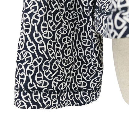 24ss Hermes Nausa Chaine D'ancre Long Sleeve Cut and Sewn T-Shirt Size 38 Black