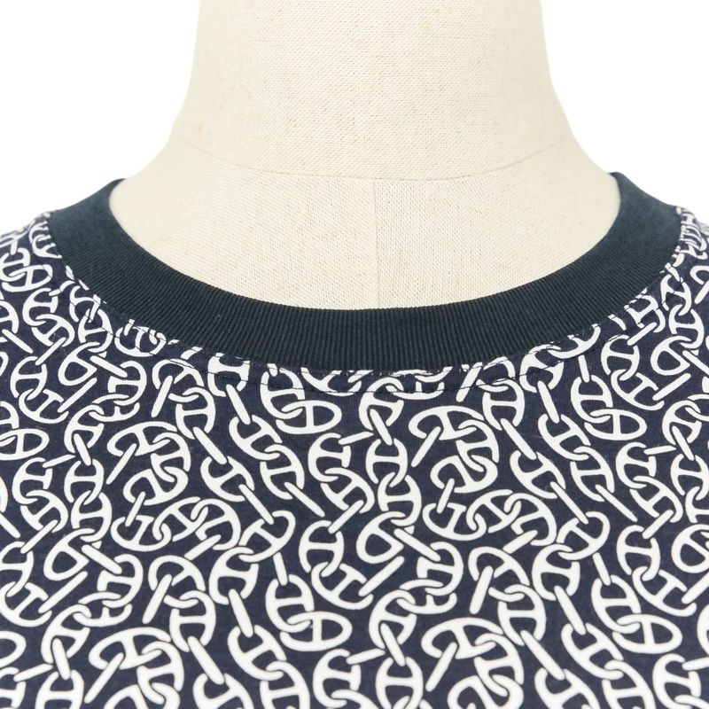 24ss Hermes Nausa Chaine D'ancre Long Sleeve Cut and Sewn T-Shirt Size 38 Black