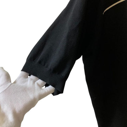 Prada Abito Mc Stretch Wool Knit Polo Dress 23765 Size 38s Black Women's Used