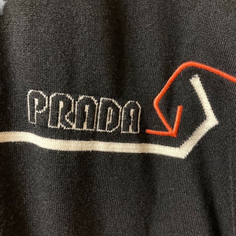 Prada Abito Mc Stretch Wool Knit Polo Dress 23765 Size 38s Black Women's Used
