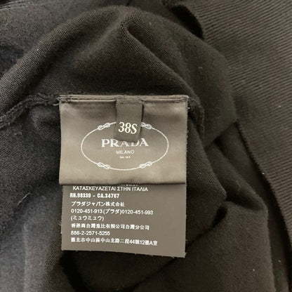 Prada Abito Mc Stretch Wool Knit Polo Dress 23765 Size 38s Black Women's Used