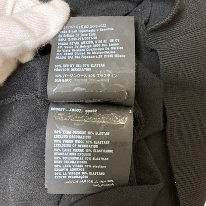 Prada Abito Mc Stretch Wool Knit Polo Dress 23765 Size 38s Black Women's Used