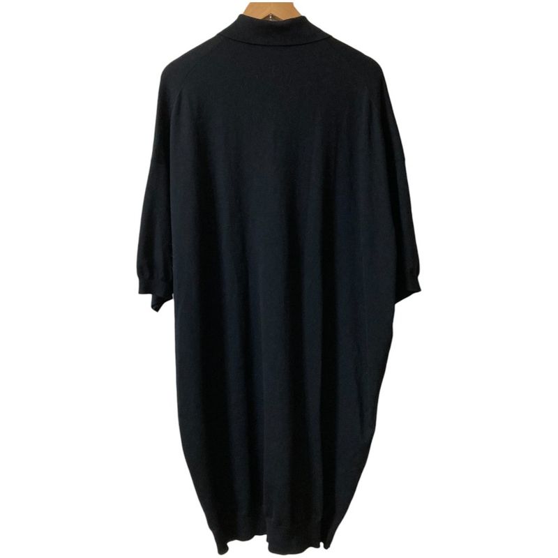 Prada Abito Mc Stretch Wool Knit Polo Dress 23765 Size 38s Black Women's Used